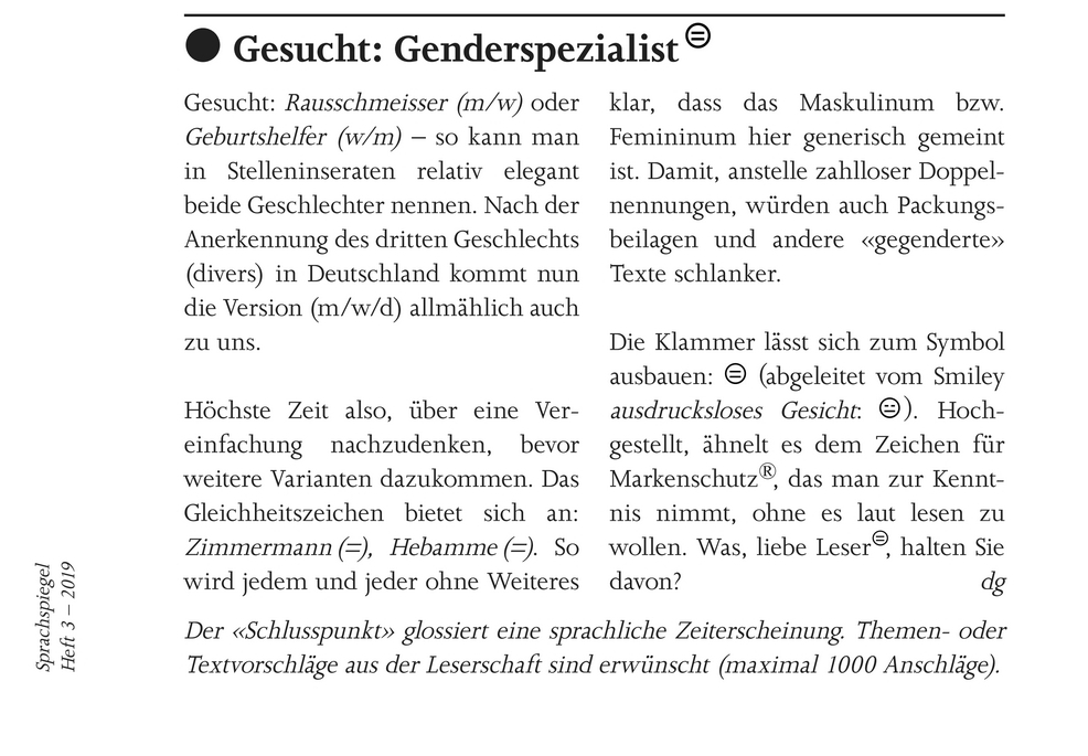 Sprachspiegel 3/19 Schlusspunkt